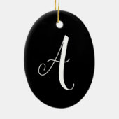 Chic monogram Vissen geboortebloem sterrenbeeld Keramisch Ornament (Achterkant)