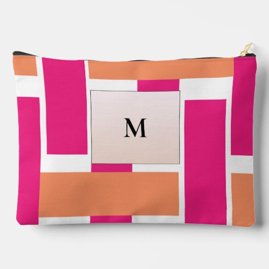 Chic Monogram Vrouwelijk Streeppatroon Etui (Achterkant)