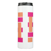 Chic Monogram Vrouwelijk Streeppatroon Thermosbeker (Achterkant)