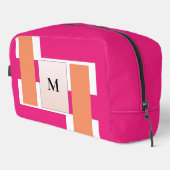 Chic Monogram Vrouwelijk Streeppatroon Toilettasje (Rechterhoek)