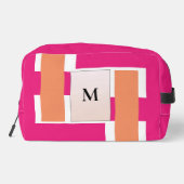 Chic Monogram Vrouwelijk Streeppatroon Toilettasje (Achterkant)