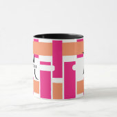 Chic Monogram Vrouwelijke Streeppatroon Magische M Mok (Midden)