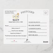 Chic Monogram Weddenschappen RSVP Real Folie Uitnodiging Briefkaart (Achterkant)
