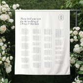Chic Monogram Wedding Alphabet Seating Wedding Wandkleed