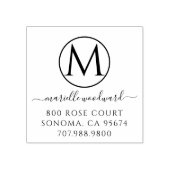 Chic Monogram White op zwart retouradres Rubberstempel (Afrduk)