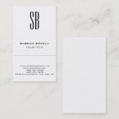 Chic Monogram Wit Schattige Visitekaartje (Voorkant / Achterkant)