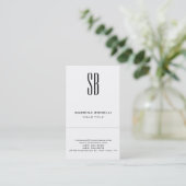 Chic Monogram Wit Schattige Visitekaartje (Staand voorkant)