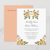 Chic Monogram Yellow Green floral Wedding (Voorkant / Achterkant)