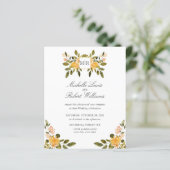 Chic Monogram Yellow Green floral Wedding (Staand voorkant)
