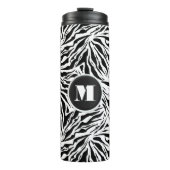 Chic Monogram Zebra Print Thermosbeker (Voorkant)