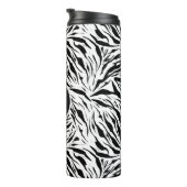 Chic Monogram Zebra Print Thermosbeker (Geroteerd rechts)