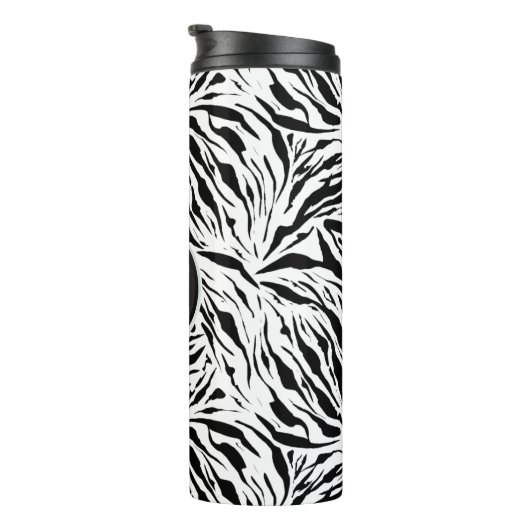 Chic Monogram Zebra Print Thermosbeker (Geroteerd rechts)