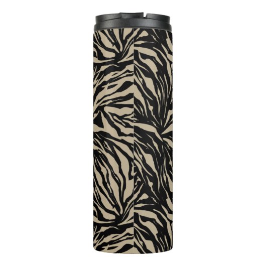 Chic Monogram Zebra Print Thermosbeker (Achterkant)