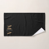 Chic Monogram Zwart Goud Naam Bad Handdoek (Handdoek)