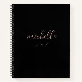 Chic Monogram Zwart Goud Schrift Notitieboek
