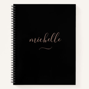 Chic monogram zwart goud schrift notitieboek