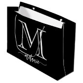 Chic Monogram zwart-wit - grote cadeautas (Voorkant Gekanteld)