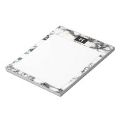 Chic  Monogram zwart wit marmer Notitieblok (Linkerzijde)