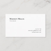 Chic Monogram Zwart-Wit Plakt Patroon Visitekaartje (Achterkant)