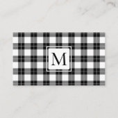 Chic Monogram Zwart-Wit Plakt Patroon Visitekaartje (Voorkant)