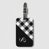 Chic Monogram zwart Witte Buffalo Controleer geome Bagagelabel (Voorkant (verticaal))