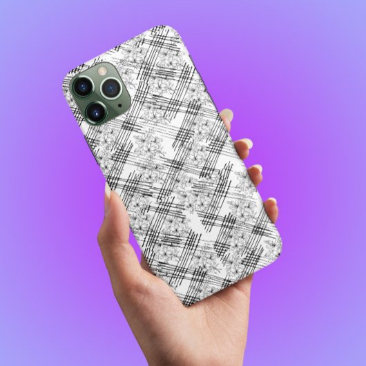 Chic Monogramed Flowers and stripes Hoesje-Mate iP Case-Mate iPhone Case