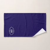 Chic Monogrammed Eenvoudige Minimalistische Marine Bad Handdoek (Handdoek)
