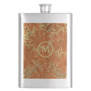 Chic Monogrammed Gold Sparkle Flacon