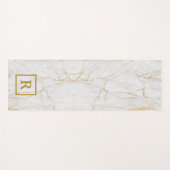 Chic Monogrammed Grey Marmer met goudaders Yogamat (Voorkant (horizontaal))