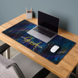 Chic Monogrammed initiaal glanzend vuurwerk Desk M Bureaumat