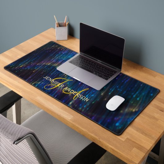 Chic Monogrammed initiaal glanzend vuurwerk Desk M Bureaumat (Kantoor 2)