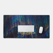 Chic Monogrammed initiaal glanzend vuurwerk Desk M Bureaumat (Keyboard & Muis)