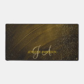 Chic Monogrammed initiaal Gouden Confetti Desk Mat (Voorkant)
