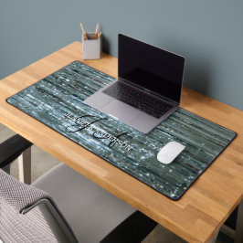 Chic Monogrammed initiaal zilveren glanzende Desk Bureaumat