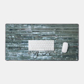 Chic Monogrammed initiaal zilveren glanzende Desk  Bureaumat (Keyboard & Muis)