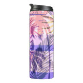 Chic Monogrammed Palm Tree Collage Thermosbeker (Geroteerd rechts)