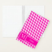 Chic Monogrammed Pink Houndstooth Bullet Notitieboek (Binnen)