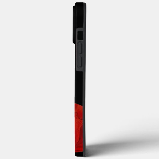 Chic Monogrammed Red Poppy on Black Case-Mate iPhone Case (Achterkant / Links)