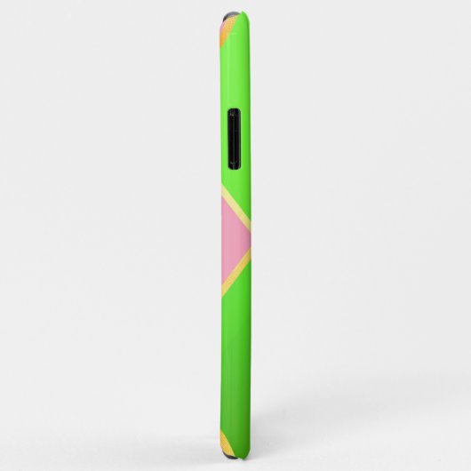 Chic Monogrammed Roze en Groene Argyle Case-Mate iPhone Case (Achterkant/rechts)