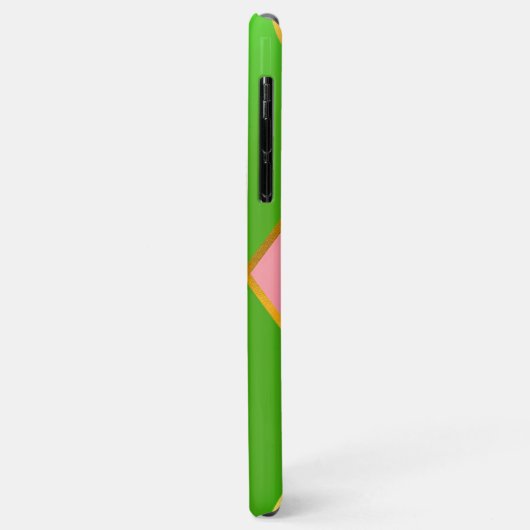 Chic Monogrammed Roze en Groene Argyle Case-Mate iPhone Case (Achterkant/links)