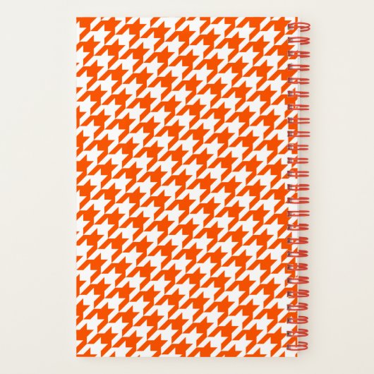 Chic Monogrammed Sinaasappel Houndstooth Bullet Notitieboek (Achterkant)
