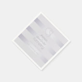 Chic Monogrammed Violet Zilver Glimmende Strepen Servet (Hoek)