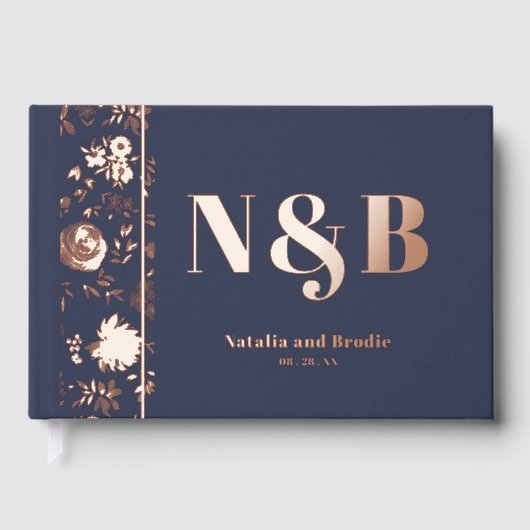 Chic Monogrammed Wedding Gastenboek (Voorkant)