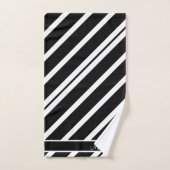 Chic Monogrammed Zwart witte streep Bad Handdoek (Handdoek)