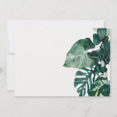 Chic Monstera Green Fauna Morning After Invite Bedankkaart (Achterkant)