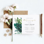 Chic Monstera Green Fauna Rehearsal Dinner Invite Bedankkaart<br><div class="desc">Neem contact met mij op via yellowfebstudio@gmail.com voor meer aanpassingen of andere overeenkomende objecten.</div>