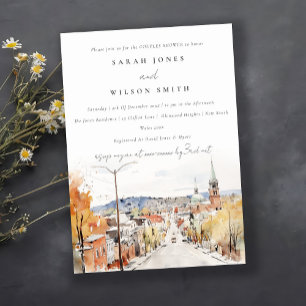 Chic Montpelier City Scape Vermont Koppels Douche Kaart