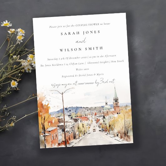 Chic Montpelier City Scape Vermont Koppels Douche Kaart