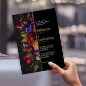 Chic moody bloemen bruiloft uitnodiging