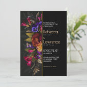 Chic moody bloemen bruiloft uitnodiging (Staand voorkant)